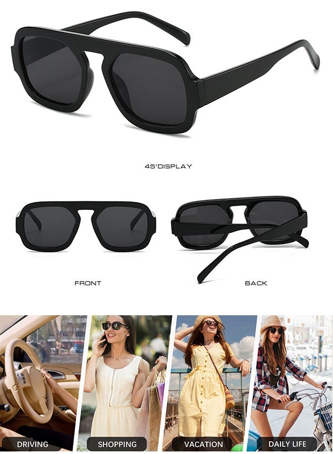 AZorb Retro Square Sunglasses Women Men - Aviator 70s Style Sun Glassess Designer Men's Sunglass Designer for Womens Mens Sun Glasses Vintage Ladies Eye Glasses UV400 Protection Shades - Image 2