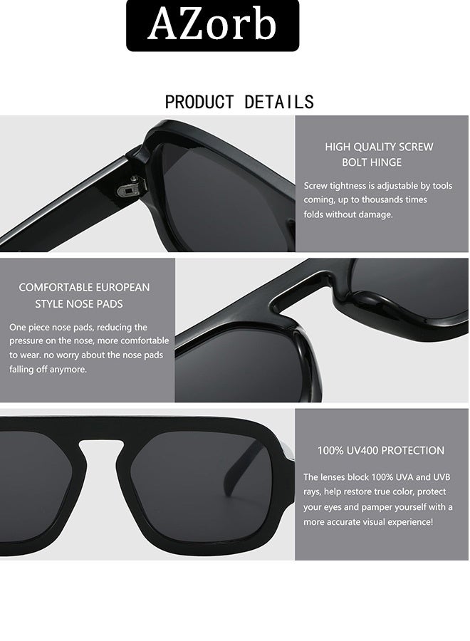 AZorb Retro Square Sunglasses Women Men - Aviator 70s Style Sun Glassess Designer Men's Sunglass Designer for Womens Mens Sun Glasses Vintage Ladies Eye Glasses UV400 Protection Shades - Image 3