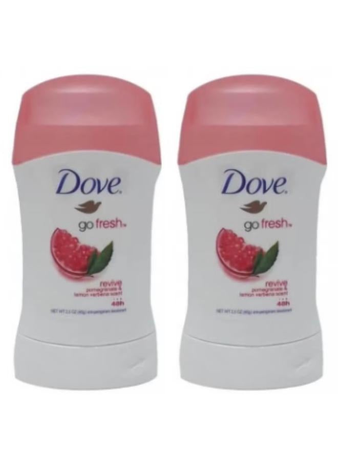 دوف قطعتين من دوف مزيل عرق ستيك جو فريش برائحة الرمان والليمون 40 جم - Image 1