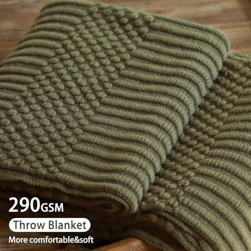 Blagic Knitted Throw Blanket for Couch, Bed and Sofa. Super Soft Blanket with Tassels, Dark Green Throw Blanket, 50 x 60 Inches Lightweight & Cosy Home Decor - Image 3