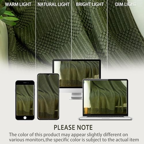 Blagic Knitted Throw Blanket for Couch, Bed and Sofa. Super Soft Blanket with Tassels, Dark Green Throw Blanket, 50 x 60 Inches Lightweight & Cosy Home Decor - Image 2