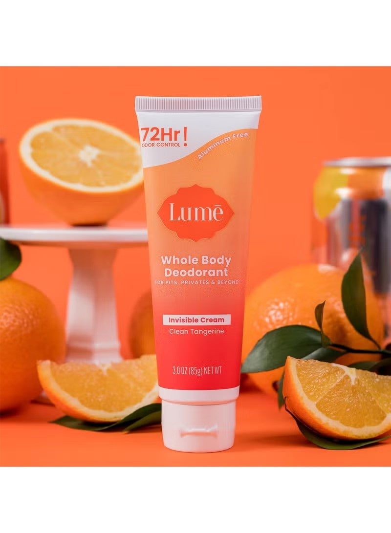 Lume Whole Body Deodorant - Invisible Cream Tube - 72 Hour Odor Control - Aluminum Free, Baking Soda Free, Skin Safe - 3.0 ounce (Clean Tangerine) - Image 5