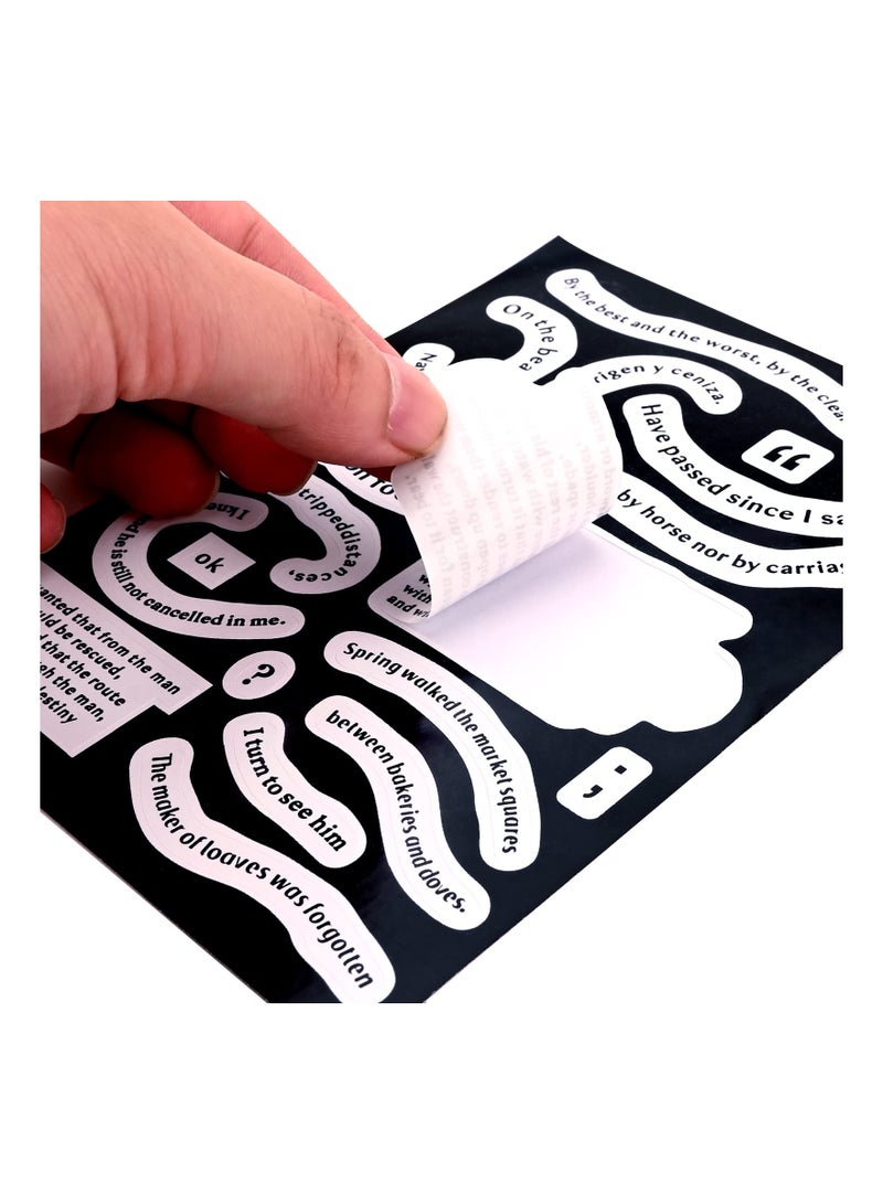 SYOSI 16 Sheets Small Talk Stickers, Vintage Scrapbook Stickers Inspirational Nice Words Stickers Phrase Quote Stickers for Journaling Scrapbook Stickers Black and White Word Sticker - Image 4