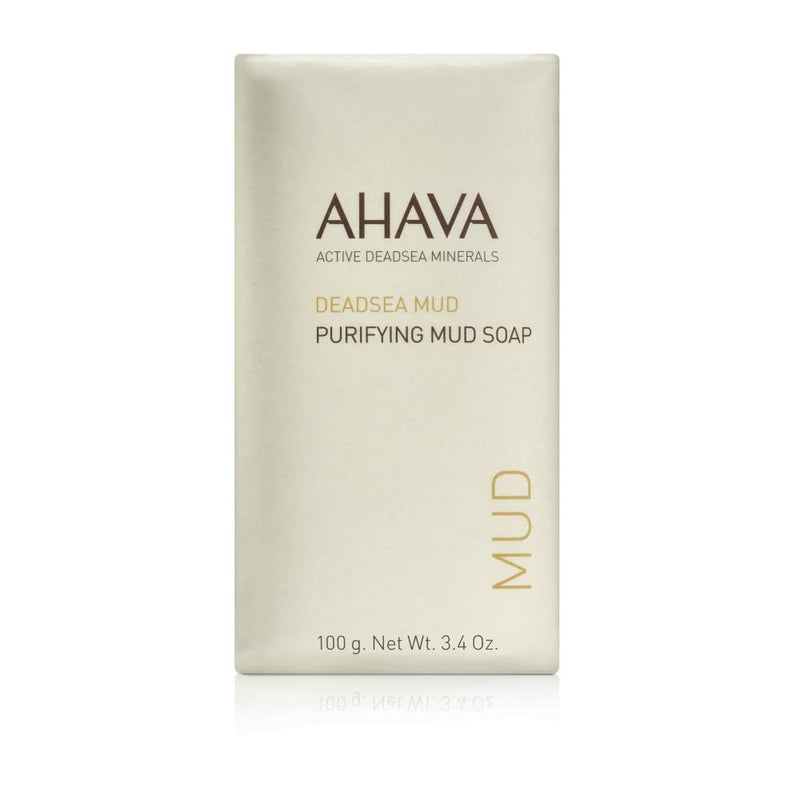 AHAVA Purifying Dead Sea Mud Soap - Face & Body Cleansing Bar to Purify the Skin, Enriched with Exclusive Mineral Blend of Dead Sea Osmoter and Dead Sea Mud, 3.4 Oz, (Packaging May Vary)