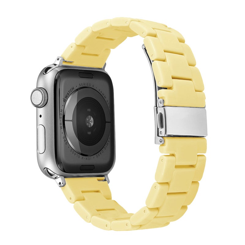 Suitable For Apple Resin Three Strains Watch Band Apple Watch8/7/Se/6/5/43 Candy Color Plastic Watch Band - Image 1