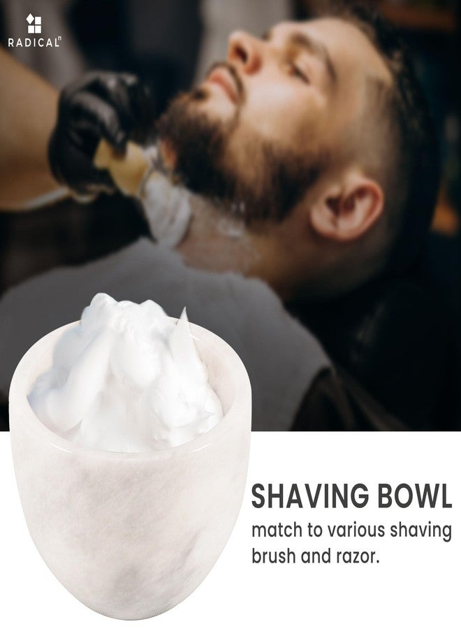 Radicaln Marble Shaving Bowl 3" Inch White Handmade Shaving Soap Holder for Men, Barber Supplies Stone Bowl for Shaving Cream, Foam & Classic Shaving Brush - Image 4