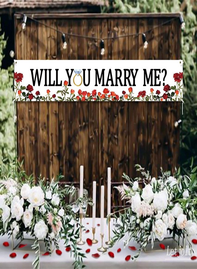 Letjolt Proposal Banner Will You Marry Me Flower Banner Propose Decorations Supplies for Marriage Signs Valentine's Day Spring Engagement Outdoor Party Backdrop Decorations 6Ft - Image 4