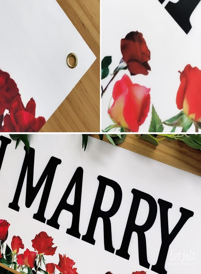 Letjolt Proposal Banner Will You Marry Me Flower Banner Propose Decorations Supplies for Marriage Signs Valentine's Day Spring Engagement Outdoor Party Backdrop Decorations 6Ft - Image 5