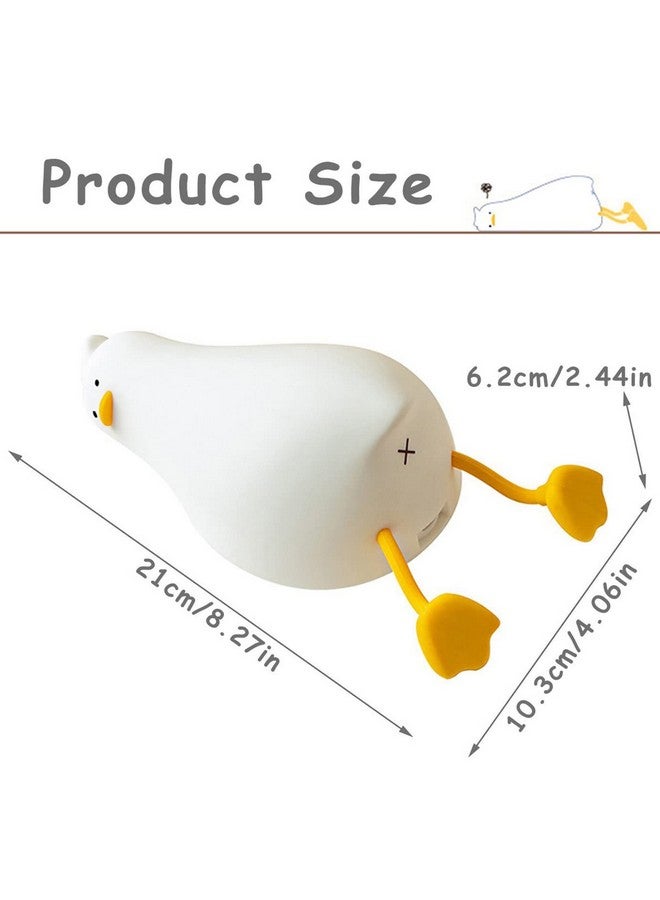 ZENDURE ضوء الليل على شكل بطة زيندور LED، بطة مضيئة لطيفة، ضوء ليلي سيليكون قابل للتعتيم، مصباح لمسة قابل لإعادة الشحن بجانب السرير للرضاعة الطبيعية للأطفال، ديكور غرفة الأطفال هدية - Image 3