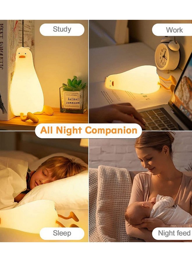 ZENDURE ضوء الليل على شكل بطة زيندور LED، بطة مضيئة لطيفة، ضوء ليلي سيليكون قابل للتعتيم، مصباح لمسة قابل لإعادة الشحن بجانب السرير للرضاعة الطبيعية للأطفال، ديكور غرفة الأطفال هدية - Image 4