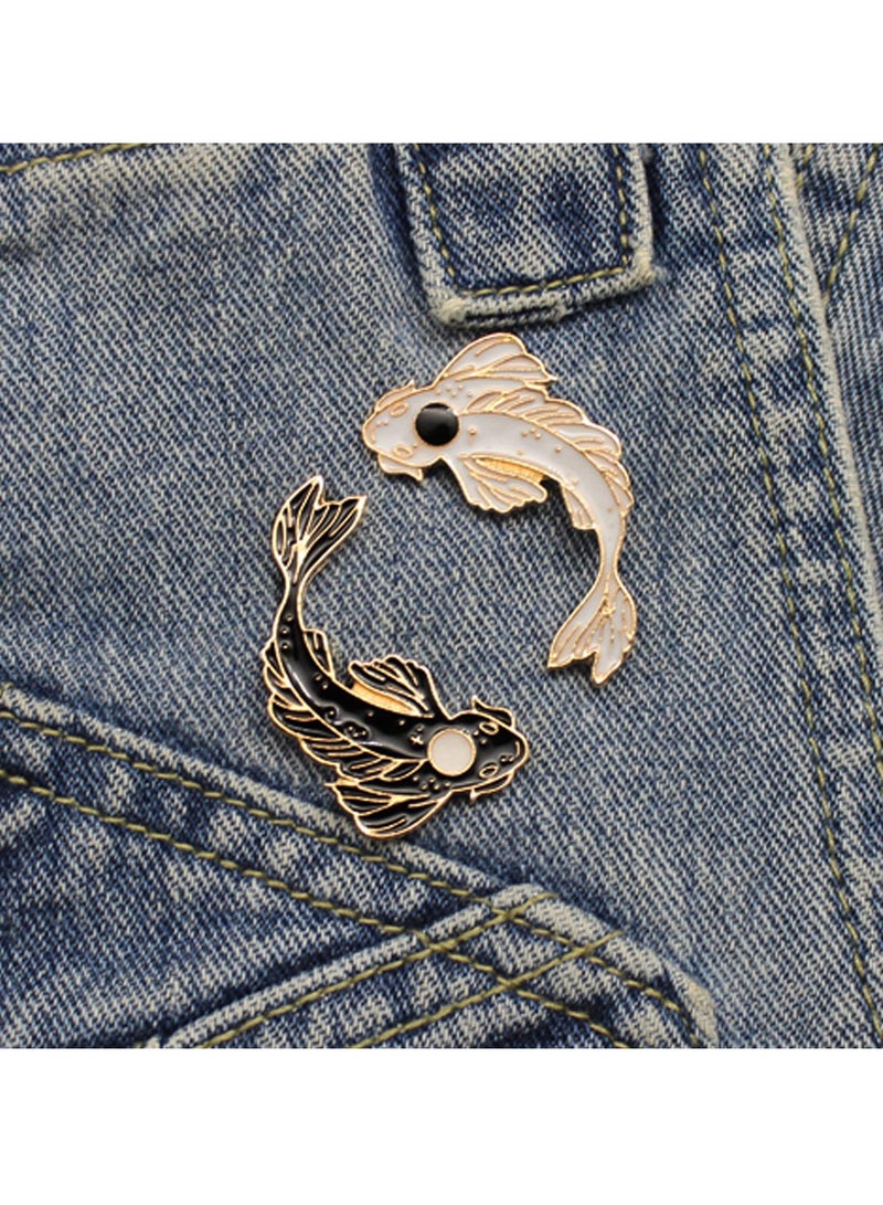 SYOSI Enamel Lapel Brooches Pin Set, 2PCS Lovely Colorful Fish Brooch, Cute Cartoon Pins for Backpacks Clothes Bags Jackets Hat Jewelry DIY Accessories, Gift for Women Girls - Image 4