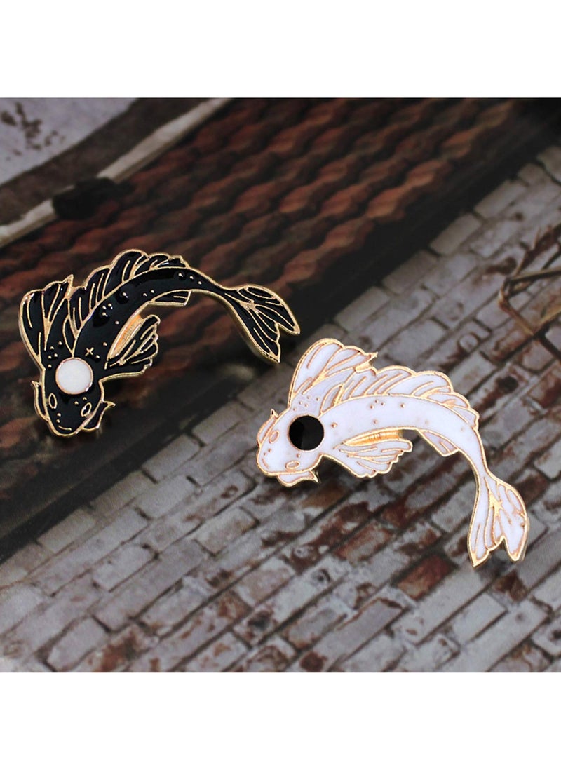 SYOSI Enamel Lapel Brooches Pin Set, 2PCS Lovely Colorful Fish Brooch, Cute Cartoon Pins for Backpacks Clothes Bags Jackets Hat Jewelry DIY Accessories, Gift for Women Girls - Image 3