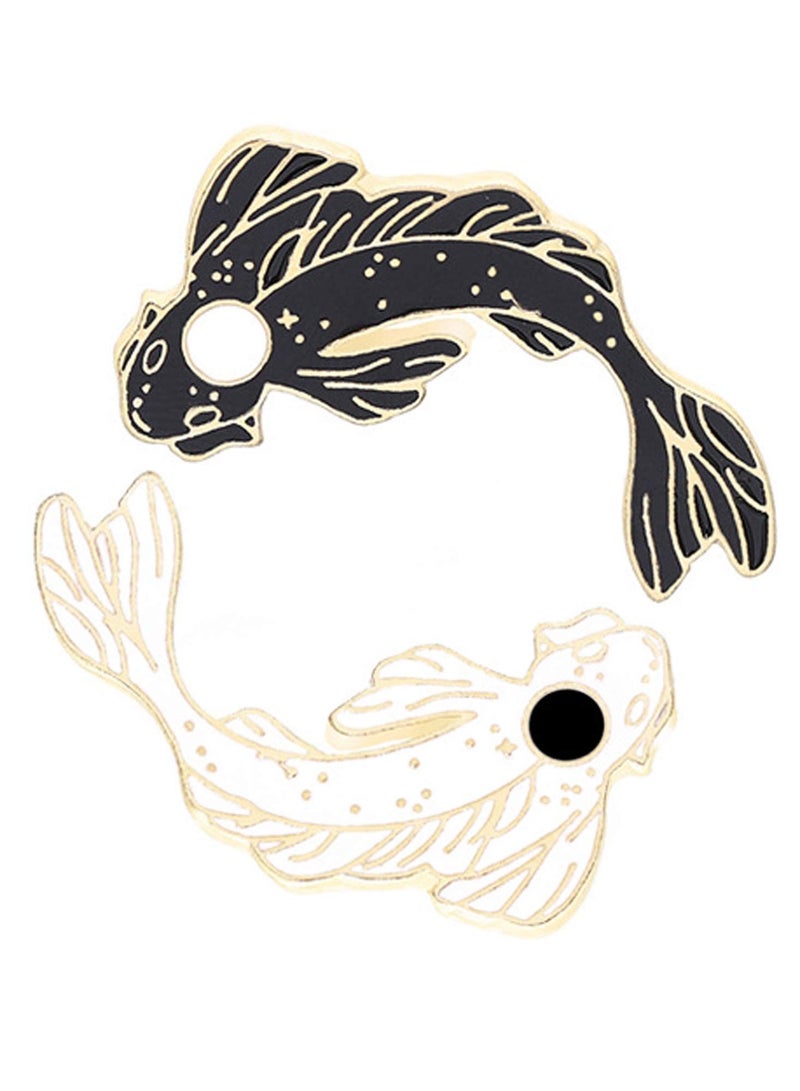 SYOSI Enamel Lapel Brooches Pin Set, 2PCS Lovely Colorful Fish Brooch, Cute Cartoon Pins for Backpacks Clothes Bags Jackets Hat Jewelry DIY Accessories, Gift for Women Girls - Image 1