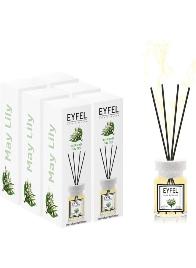 EYFEL Derovan May  Lily Scented Reed Diffuser for Home & Office. Elegant Room Freshener with Aromatic Sticks. Long-Lasting Floral Fragrance Decor. - Image 4