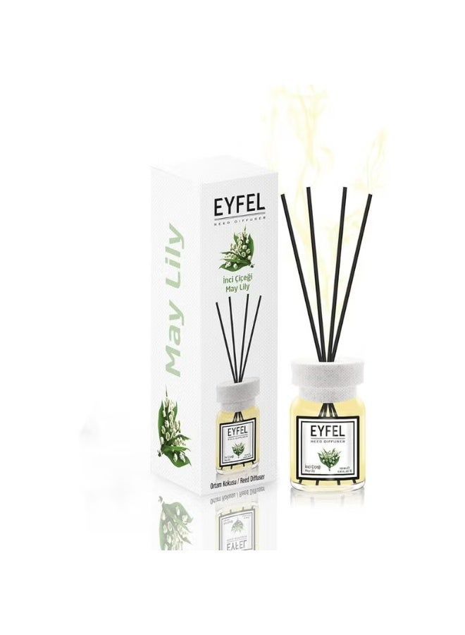 EYFEL Derovan May  Lily Scented Reed Diffuser for Home & Office. Elegant Room Freshener with Aromatic Sticks. Long-Lasting Floral Fragrance Decor. - Image 5