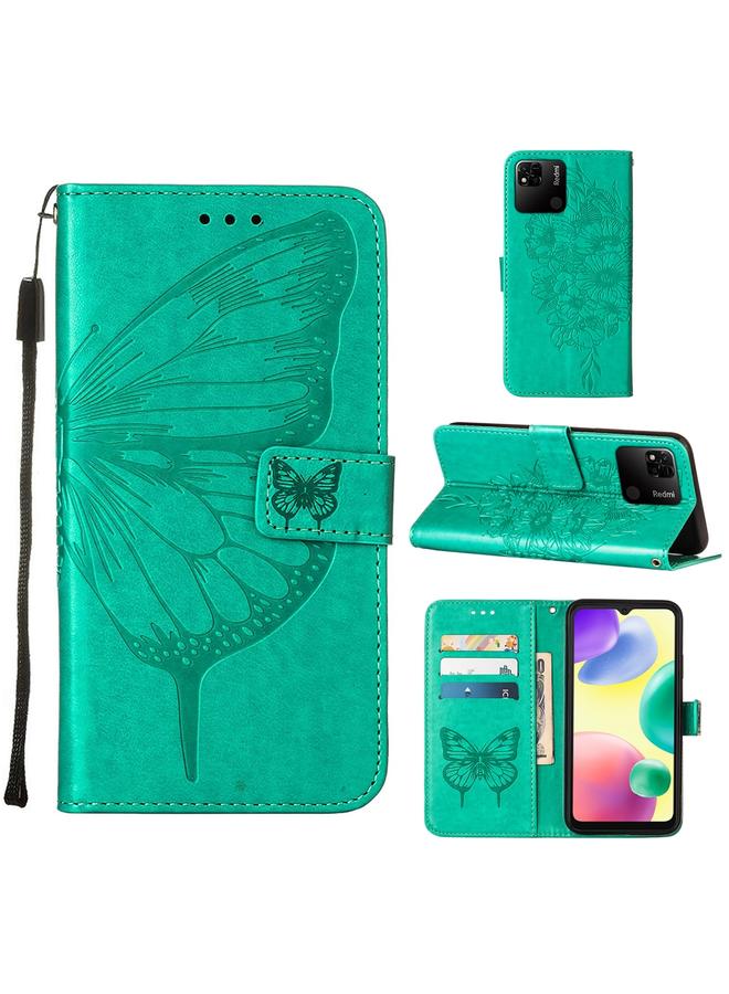 The Bros Case For Xiaomi Redmi 10A Embossed Butterfly Leather Phone Case