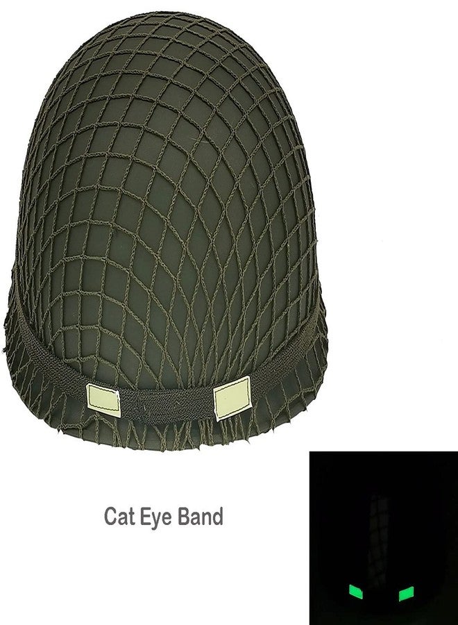 WXKHV WW2 US Army M1 Steel Military Helmet Replica, WW2 Gear, WW2 Uniform, Vietnam War Helmet with Net Cover Chin Strap Cat Eye Band - Image 5