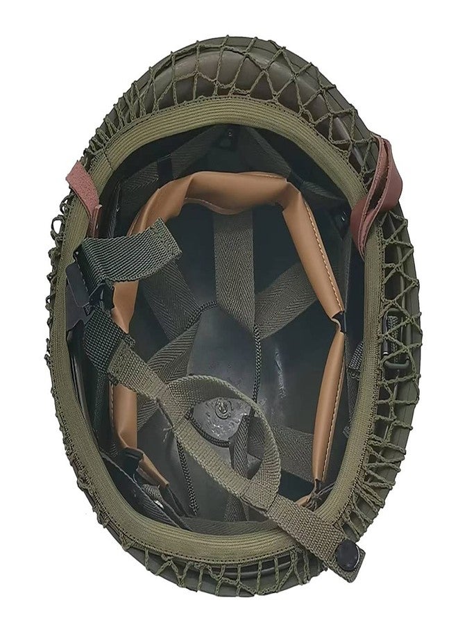 WXKHV WW2 US Army M1 Steel Military Helmet Replica, WW2 Gear, WW2 Uniform, Vietnam War Helmet with Net Cover Chin Strap Cat Eye Band - Image 4