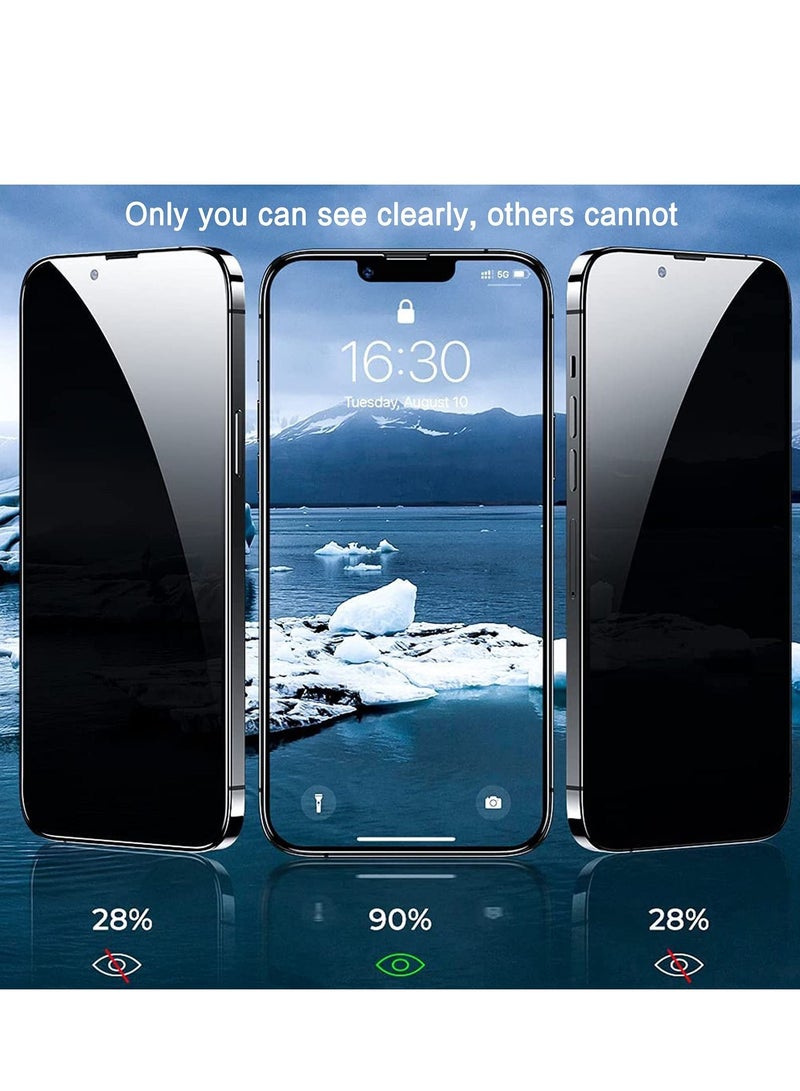 BORTONY Pack of 2 iPhone 14/13/13 Pro Privacy Full Coverage Screen Protector Anti-Spy Tempered Glass Film Edge to Edge Protection Case Friendly for Apple iPhone 14/13/13 Pro 6.1-Inch - Image 2