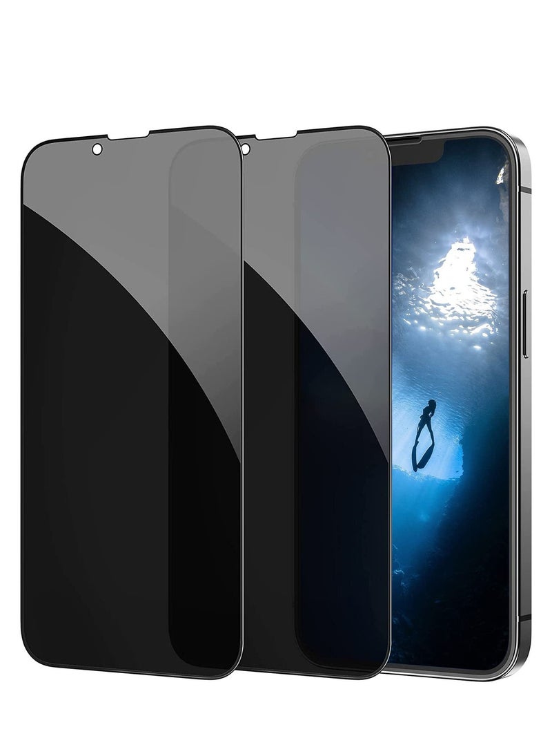 BORTONY Pack of 2 iPhone 14/13/13 Pro Privacy Full Coverage Screen Protector Anti-Spy Tempered Glass Film Edge to Edge Protection Case Friendly for Apple iPhone 14/13/13 Pro 6.1-Inch - Image 1