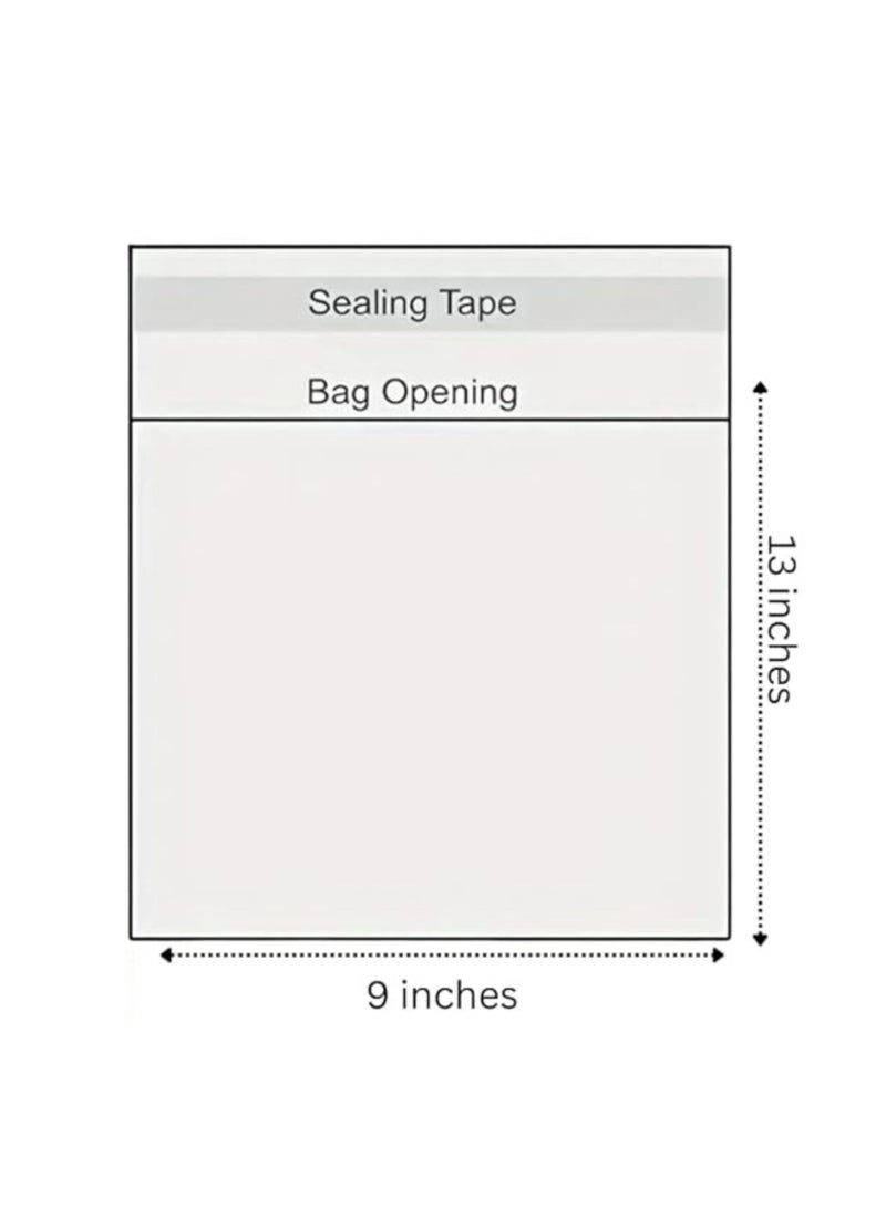 Terabyte 9 x 13 inches Clear Resealable Poly Mailers Bag, [250 Piece] Self-Sealing Plastic Cellophane Cello Bags for Packaging, Clothing, Pants, A4 Documents, Photos - Image 2