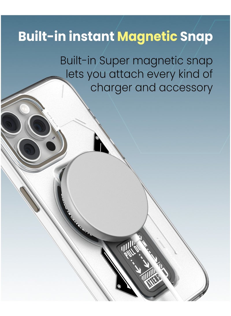 Moxedo Moxedo Magnetic Protective Case Scratch Resistant Drop Protection with Built-in Extendable Grip Stand Compatible for iPhone 13 Pro Max 6.7 inch - Grey  - Image 2
