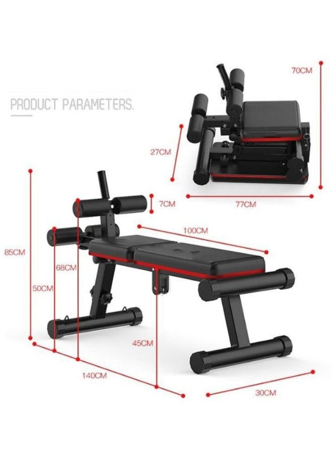ULTIMAX - Foldable Sit-Up Abdominal Back Extension Strength Training Exercise Bench Multi Workout Bench, Adjustable Height And Angle, Suitable Legs, Hands, Whole Body Sport Weight Capacity- 440Lbs - Image 1