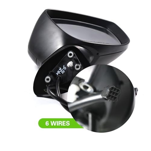 Liizoo Side Mirror for MAZDA CX-5 2017-2022 Car Door Mirror Fits for MAZDA CX-5 2017-2022 Right Passenger Side | Power |Lamp|BSM |MA1321198| BLACK (RH)-6 Wires - Image 4