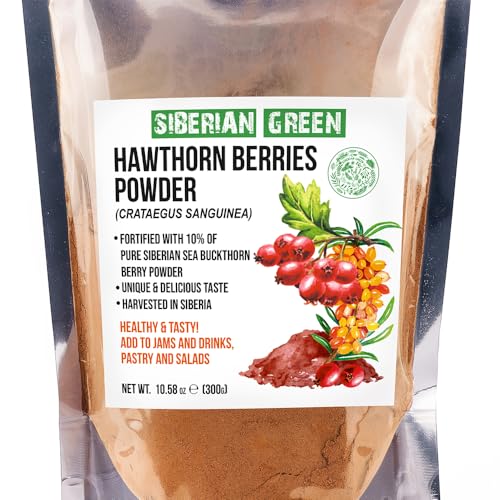Siberian Green Ground Siberian Hawthorn Flour 300g (10.58 oz) w Sea Buckthorn Herbal Dried Fine Powder Tea Crataegus Sanguinea Hippophae Rhamnoides Siberia Altai Mountains Taiga - Image 4