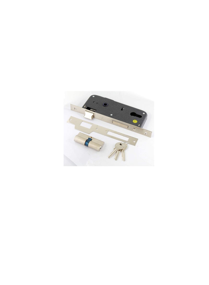 ROBUSTLINE Robustline Door Lockset (Handle and Lockbody) | 85MM Centre to Centre | Silver Color - Image 3