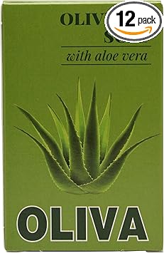 oliva صابون زيت الزيتون أوليفا مع الألوة فيرا مهدئ مرطب غني بمضادات الأكسدة للعناية بالبشرة 12 × 100 جرام بار - Image 1