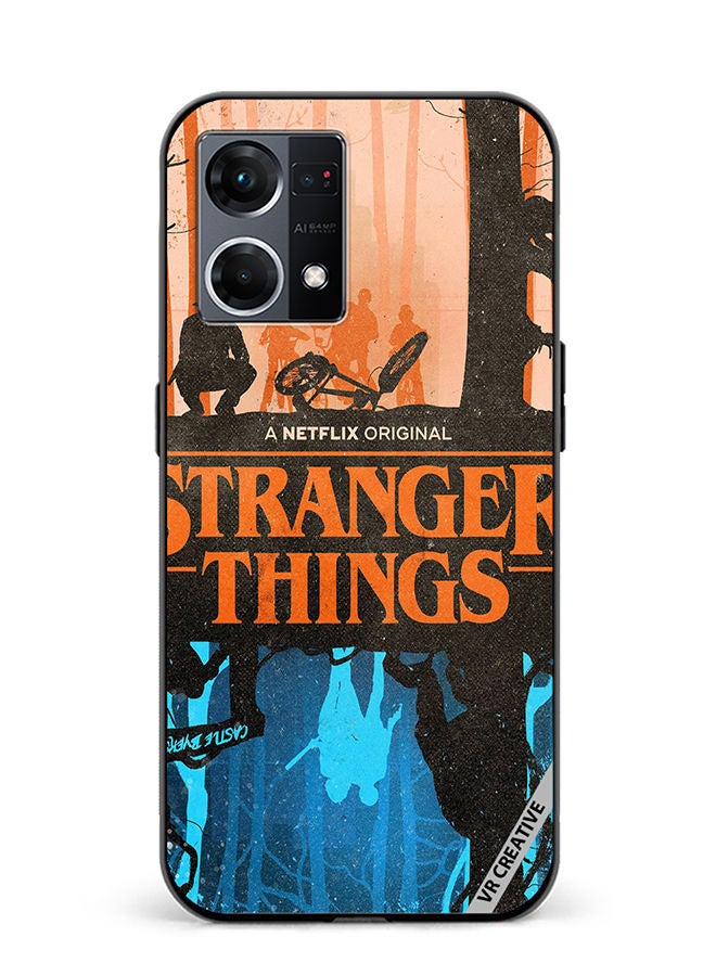 VR CREATIVE Protective Case Cover For Oppo Reno8 4G Stranger Things Design Multicolour - Image 1