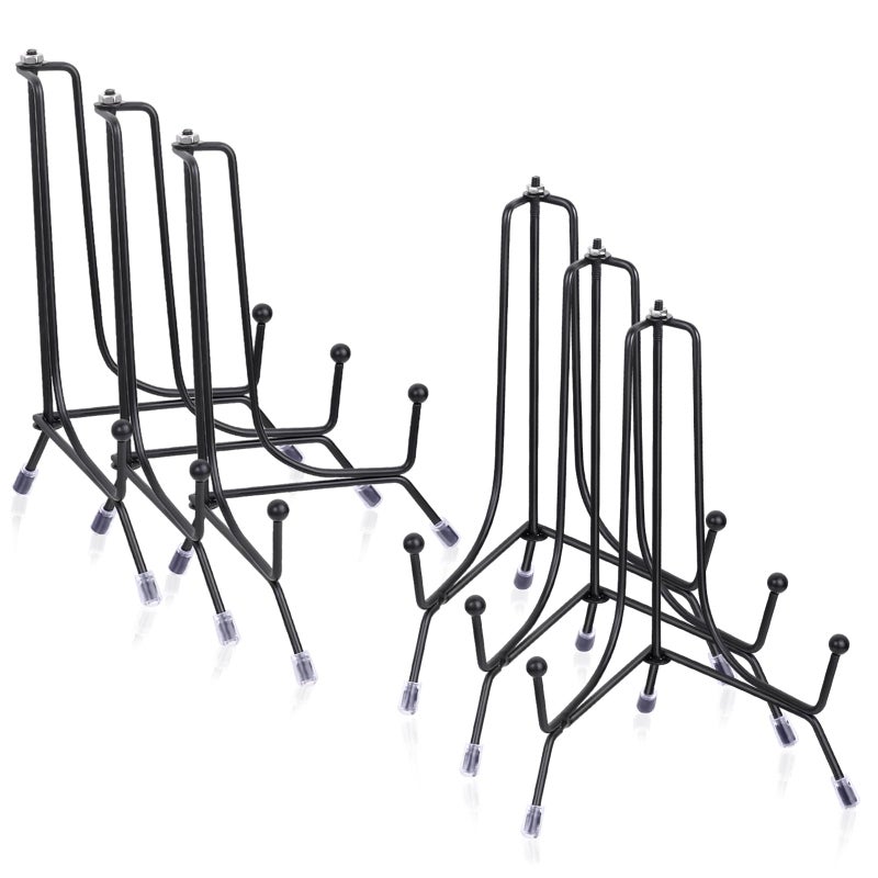 Fasunry 6Pack Upgraded AntiSlip Plate Stands for Display 6 Inch Decorative Iron Plate Holders Easel Frame Book Card Plaque Picture Display Stands