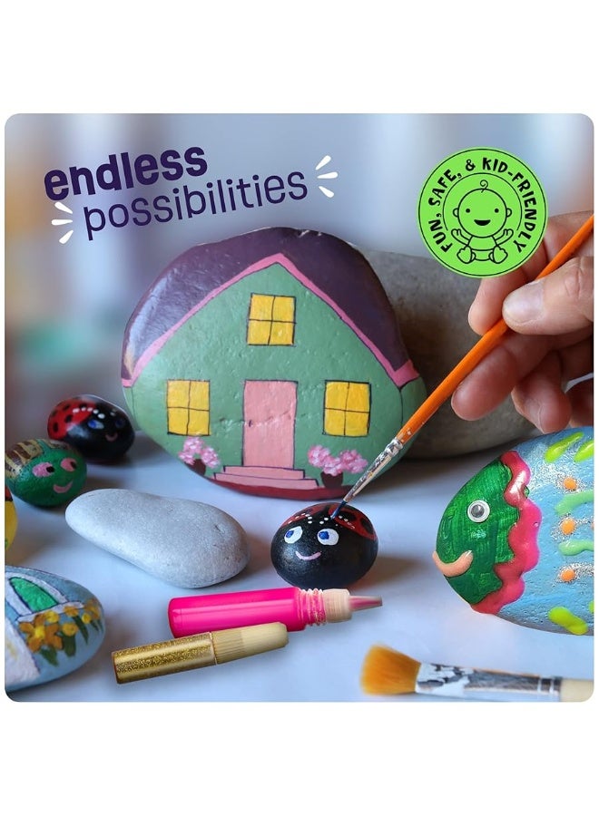 Dan&Darci طقم رسم الصخور للأطفال - يتوهج في الظلام - هدايا عيد الفصح للفتيان والفتيات من عمر 6-12 سنة - مجموعات أنشطة الحرف اليدوية - ألعاب فنية إبداعية للأطفال من 6 و 7 و 8 و 9 و 10 و 11 و 12 سنة - Image 1