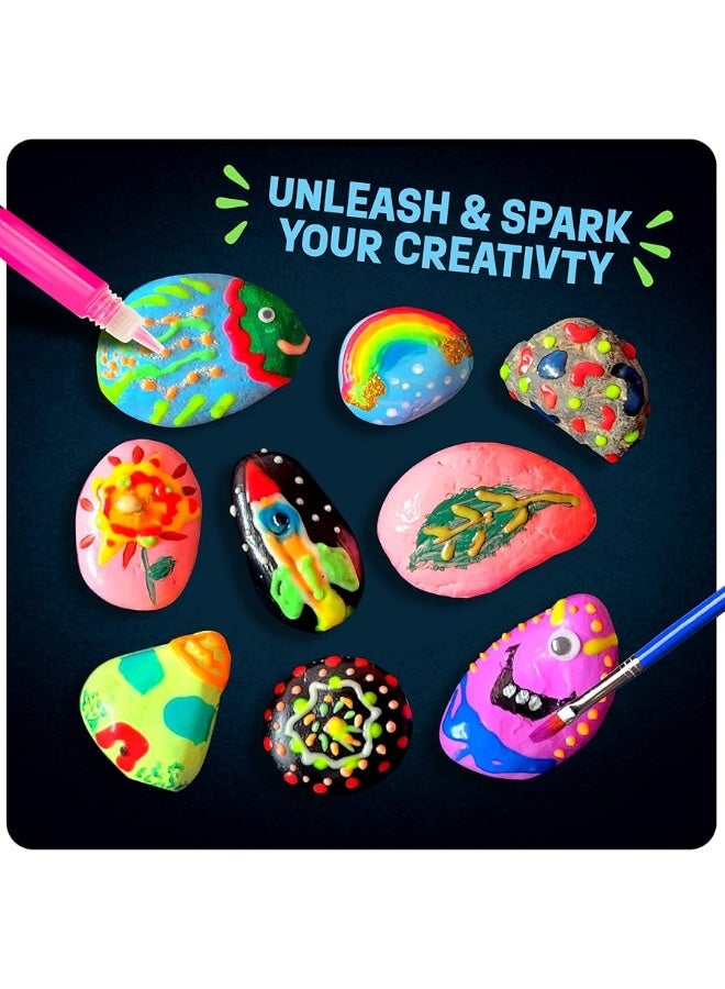 Dan&Darci طقم رسم الصخور للأطفال - يتوهج في الظلام - هدايا عيد الفصح للفتيان والفتيات من عمر 6-12 سنة - مجموعات أنشطة الحرف اليدوية - ألعاب فنية إبداعية للأطفال من 6 و 7 و 8 و 9 و 10 و 11 و 12 سنة - Image 4