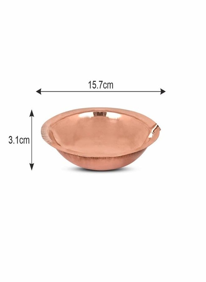 ROLIMOLI Copper Akhand Diya (Size 4) - 95 Gm | High Quality Oil Lamp for Daily Puja & Other Religious Rituals, Home, Office & Temples Festive Gifts | Copper Diya for Home Decor (3.10cm H x 15.7cm L) - Image 5