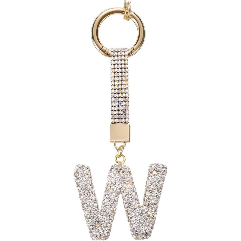 Soft Pottery English Alphabet Keychain Diamond Lovely Personalized Bag Car Keychain Pendant - Image 1