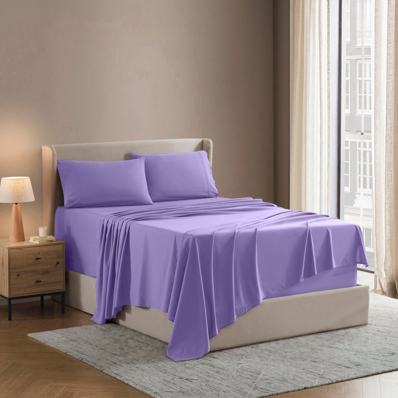 Nestl Queen Sheet Set Luxury 1800 UltraSoft Microfiber Bed Sheets Double Brushed Deep Pockets Easy Fit 4 Piece Set Bedding Sheets Pillowcases Queen Lavender