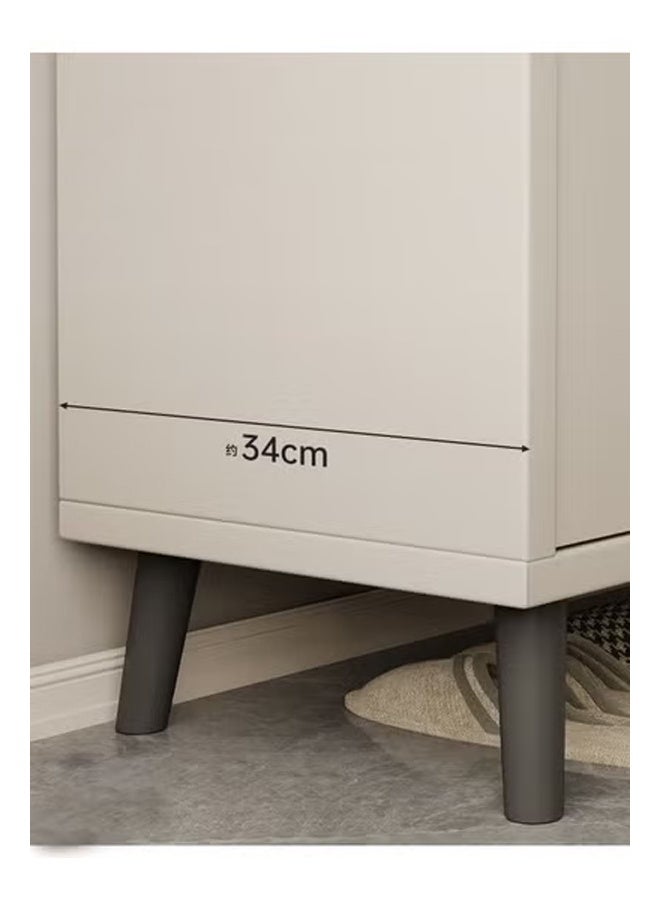 كيكي خزانة أحذية فاخرة متعددة الوظائف مع أدراج تخزين للمدخل 80*34 سم، لون أبيض - Image 3