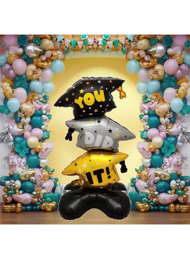 Realfrog 2 PCS Graduation Balloon Decoration Set with Graduation Cap Design in Black & Gold – Elegant Party Decor for Graduation Celebrations and Photo Backdrops - Image 5