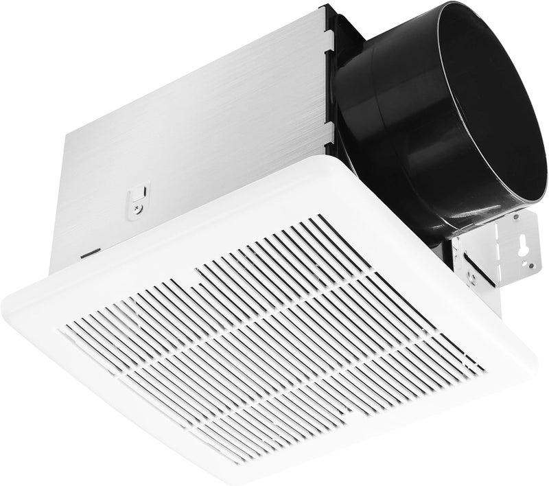 Tech Drive Bathroom Fan - 130 CFM, 0.8 Sone, No Attic Access Needed, 6-Inch Duct Very Quiet Ventilation Exhaust Fan with Humidity Sensor, Easy to Install Ceiling Mounted, White - Image 1