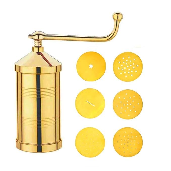 Puno Puno Brass Sev Sancha MachineMuruku Maker with 6 Jali Grater - Image 1