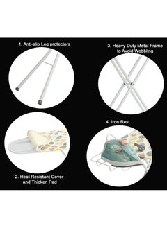 Feelings Iron Board Virgin Multicolour Ironing Table With Iron Holder Foldable And Adjustable 96x30cm  - Image 5