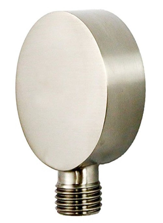 Weirun Bathroom Brass 1/2" NPT Shower Hose Connector Round Wall Union Supply Elbow Outlet Spout Wall Mounted,Brushed Nickel - Image 1
