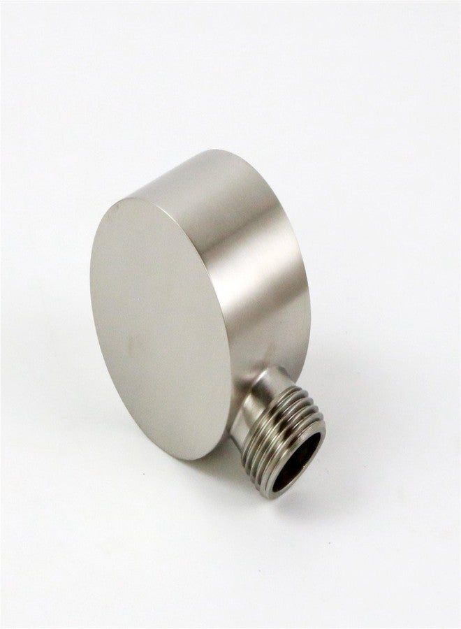 Weirun Bathroom Brass 1/2" NPT Shower Hose Connector Round Wall Union Supply Elbow Outlet Spout Wall Mounted,Brushed Nickel - Image 5