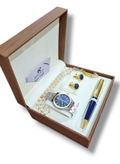Rivoly A wonderful stainless steel men's set consisting of a watch, a rosary, a pen and cufflinks half steel  - Image 1