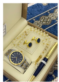 Rivoly A wonderful stainless steel men's set consisting of a watch, a rosary, a pen and cufflinks half steel  - Image 2