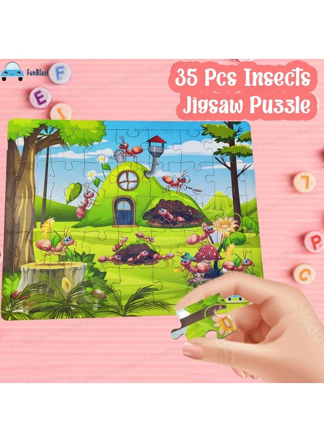 فنبلاست ألغاز فن بلاست للأطفال - 35 قطعة من ألغاز الحشرات للأطفال من سن 3 إلى 5 سنوات، ألغاز ألواح الأكريليك، ألغاز أرضية للأطفال، ألعاب ألغاز تعليمية وتعليمية (نملة) - Image 3