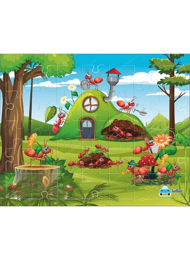 فنبلاست ألغاز فن بلاست للأطفال - 35 قطعة من ألغاز الحشرات للأطفال من سن 3 إلى 5 سنوات، ألغاز ألواح الأكريليك، ألغاز أرضية للأطفال، ألعاب ألغاز تعليمية وتعليمية (نملة) - Image 1