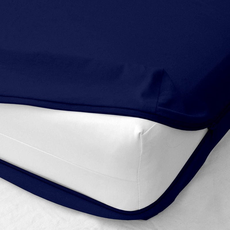 SKY BEDDINGS السوستة ملائمة ورقة كينج حجم السوستة ورقة 8 بوصة الجيب العميق جودة الفندق جودة ميكروفيات الألياف الدقيقة ناعمة ورقة السوستة خالية من التجاعيد غطاء مرتبة 1 ورقة مجهزة فقط - الأزرق البحرية - Image 1